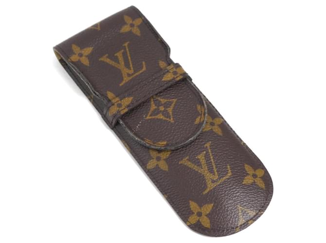 Louis Vuitton Etui stylo Brown Cloth  ref.1209979