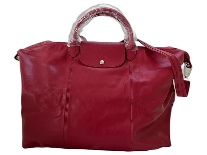 Pliage Longchamp Deposé Edition limitedée Red Leather  ref.1210026