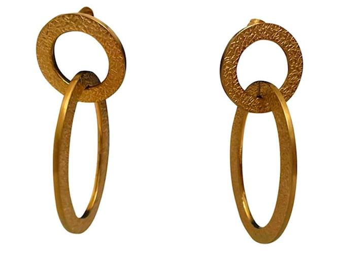Boucles d'oreilles dorées DOLCE & GABBANA avec cercle allongé et logo Acier  ref.1210167