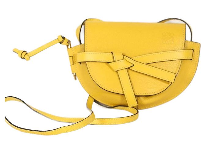 Borsa Loewe Gate in pelle gialla Giallo