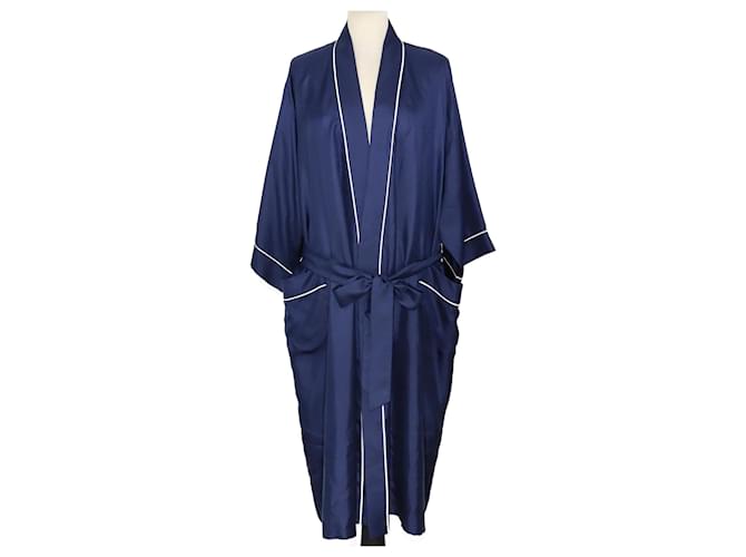 Dior Blue Printed Belted Robe Silk  ref.1210212
