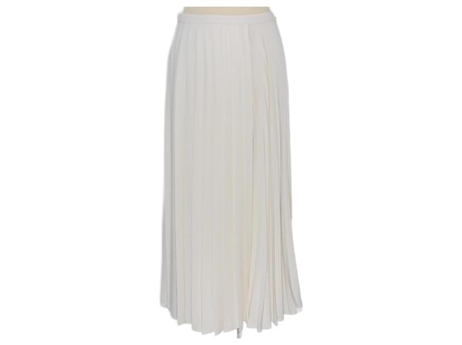 Valentino Cream Pleated Maxi Skirt Polyester  ref.1210232