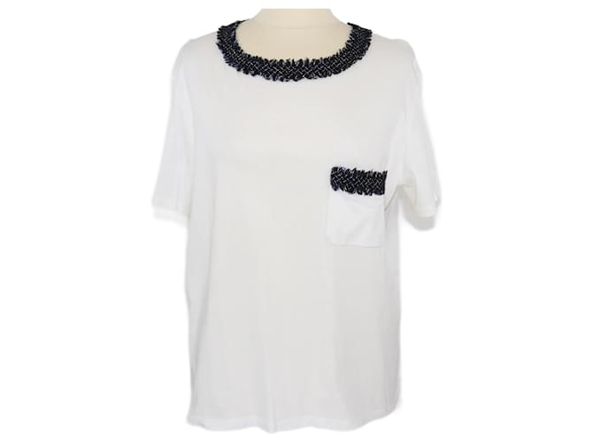 Chanel Weiße Oberteile mit Taschendetail Baumwolle  ref.1210238