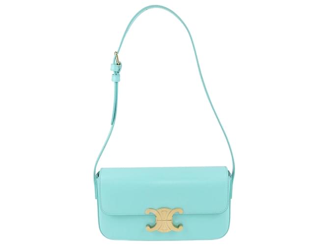 Céline Celine Turquoise Triophe Handle Bag Leather  ref.1210239