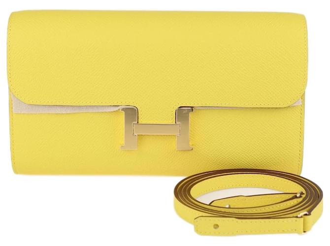 Hermès Hermes Yellow Constance Long To Go Wallet Leather  ref.1210258