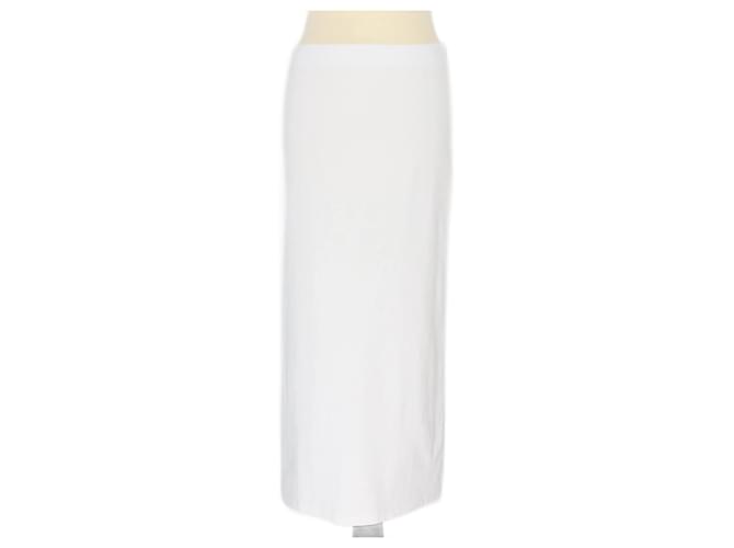 Prada White Triangle Embroidered Midi Skirt Cotton  ref.1210277