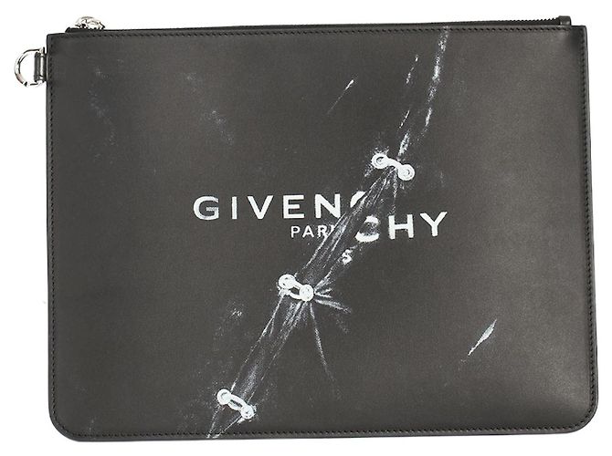 Givenchy graphic print clutch bag Black
