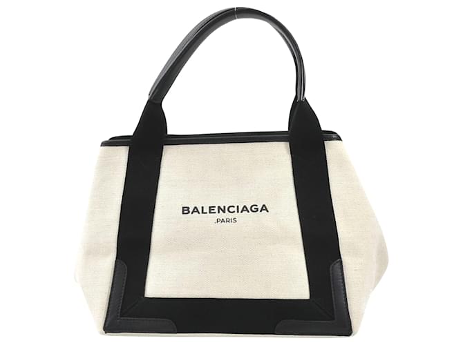 Everyday Balenciaga Navy Cabas Cream Cloth  ref.1210384