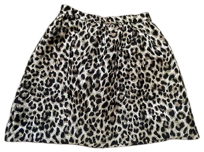 Falda Dior de seda con estampado de leopardo