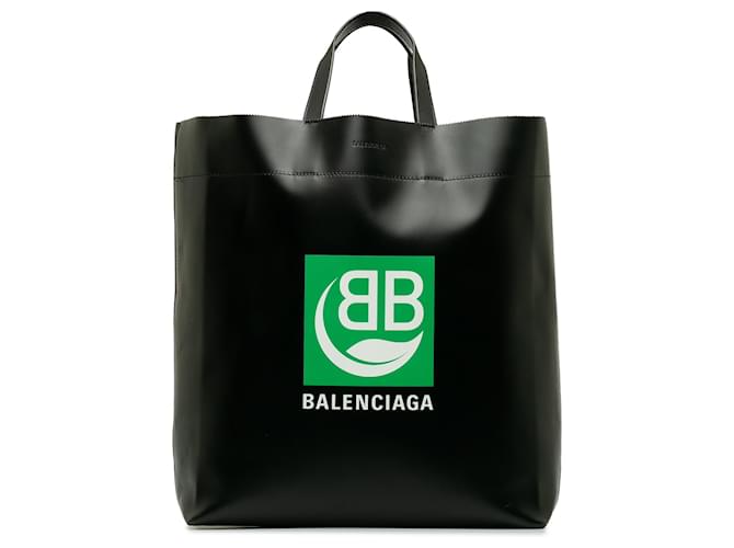 Balenciaga BB Market Tote aus schwarzem Leder mit Logo Kalbähnliches Kalb  ref.1210453