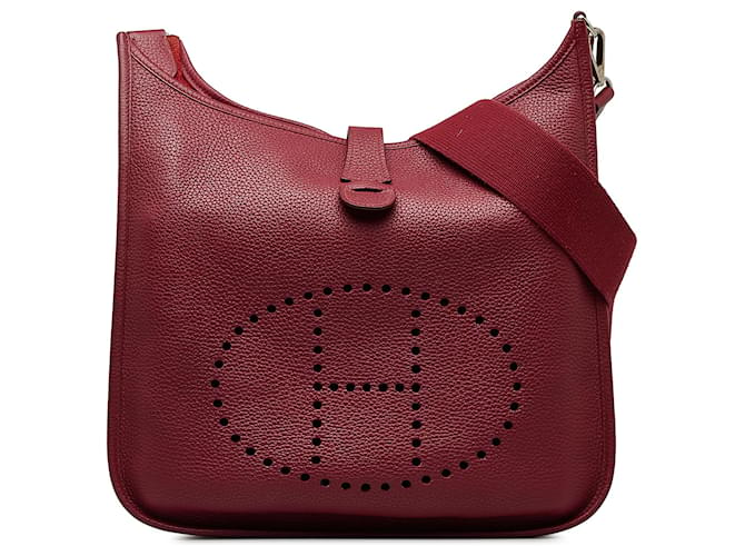 Hermès Hermes Red Clemence Evelyne III Leather Pony-style calfskin  ref.1210465