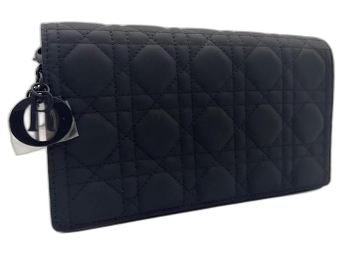 Christian Dior Black Lady Dior clutch bag with ultra-matte finish Leather  ref.1210512
