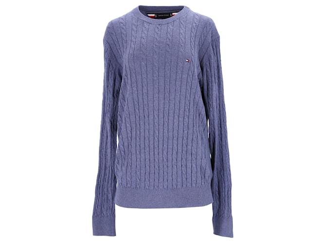 Tommy Hilfiger Mens Cable Knit Jumper Green Cotton  ref.1210537