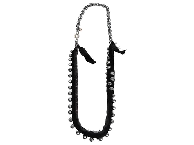 Lanvin Long Pearl Necklace Black  ref.1210550