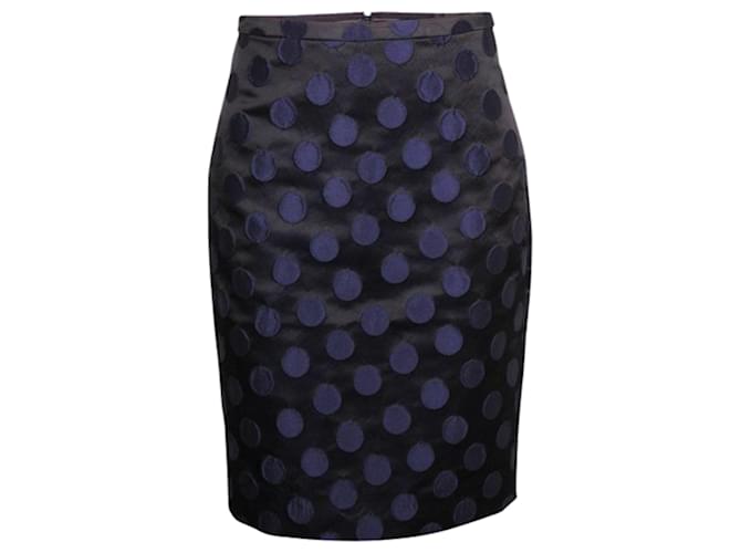 Autre Marque Black Pencil Skirt with Blue Dots Multiple colors Polyester  ref.1210565
