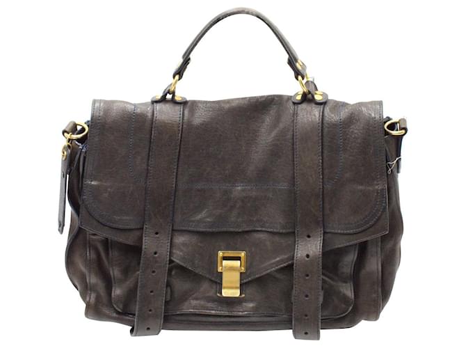 Proenza Schouler PS1 Medium Bag in Dark Graphite Leather Grey  ref.1210568