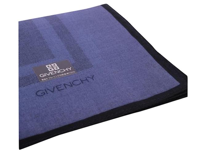 Givenchy Fazzoletto Di Seta Blu Cotone  ref.1210573