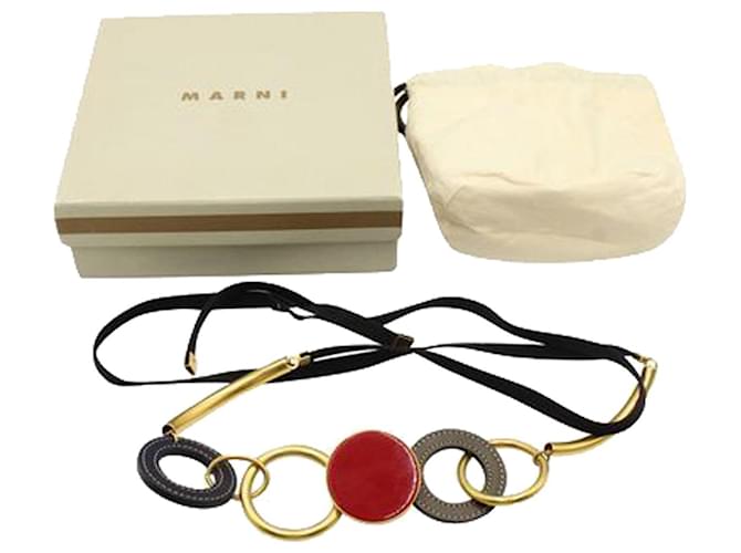 Marni leather, Resin & Metal Belt Red  ref.1210582