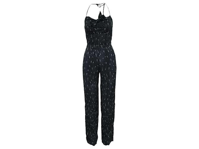 Reformation Black Print Jumpsuit with Bow at front Multiple colors Polyester  ref.1210592