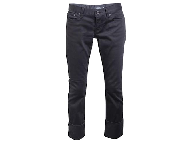 Autre Marque Schwarze Jeans mit umgedrehten Bündchen Baumwolle  ref.1210594