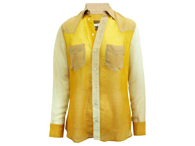 Reformation Yellow and Light Brown Shirt Polyester  ref.1210612