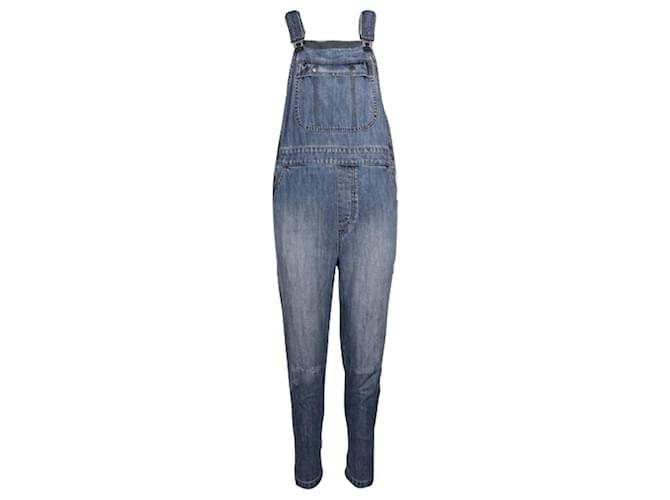 Autre Marque Pagliaccetto in jeans con cerniere Blu Cotone  ref.1210613