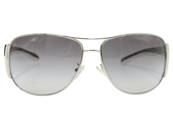 Prada Óculos de sol aviador preto e branco Acetato Fibra de celulose  ref.1210649