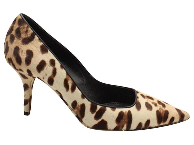 Dolce & Gabbana Leopard Print Calf Hair Heels Leather  ref.1210651