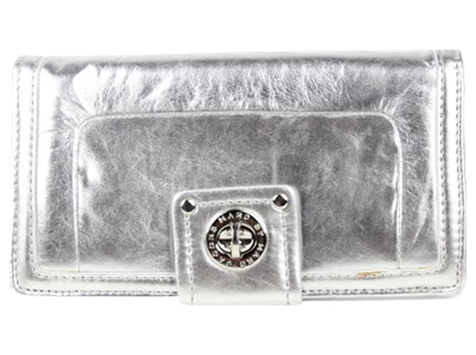 Autre Marque Metallic Wallet Silvery Leather  ref.1210678