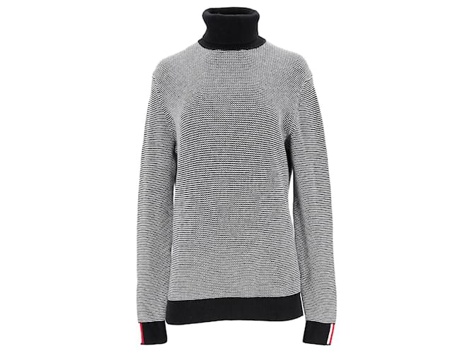 Tommy Hilfiger Zweifarbiger Rollkragenpullover für Herren Schwarz Baumwolle  ref.1210699