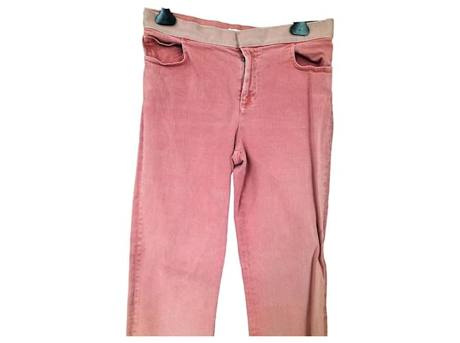 Taglia dei jeans Chanel 40 Corallo Pesca Cotone  ref.1210717
