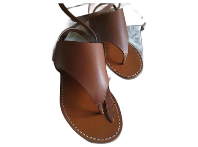 Hermès Sandals Brown Leather  ref.1210731