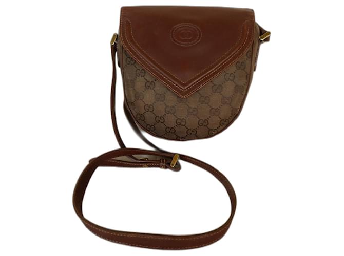 Gucci Handbags Brown Beige Leather Cloth  ref.1210736