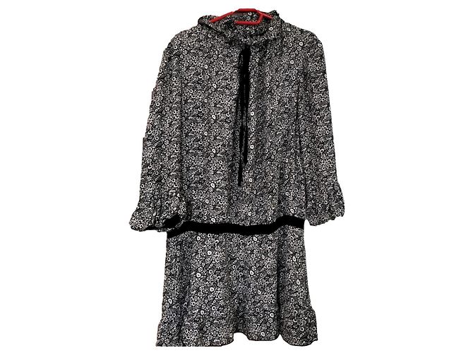 Vestido Anna Sui de algodão preto