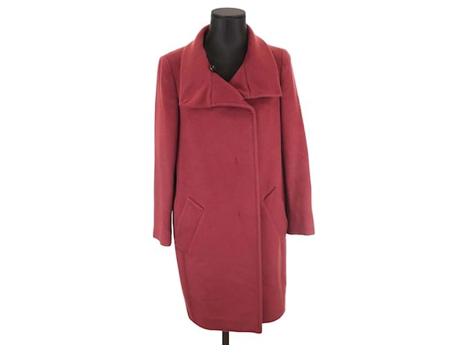 Max & Moi Wool coat Dark red  ref.1210760