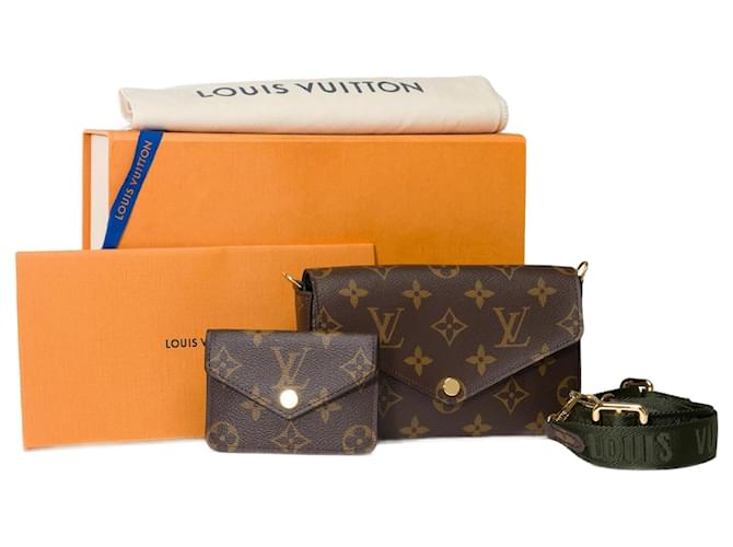 LOUIS VUITTON Felicie Strap & Go Bag in Brown Canvas - 101692 Cloth  ref.1210780