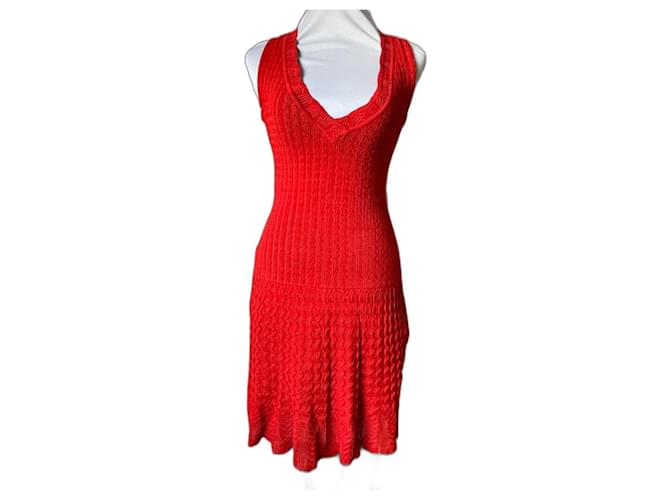 Alaïa Dresses Red Viscose  ref.1210784