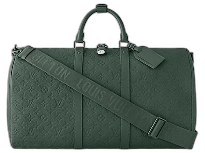 Louis Vuitton LV Keepall 50 green leather new Dark green  ref.1210786