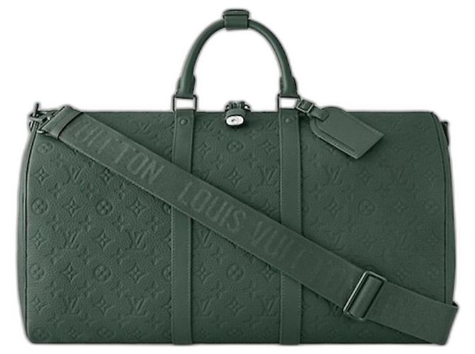 Abbesses Louis Vuitton LV Keepall 50 pelle verde nuova Verde scuro