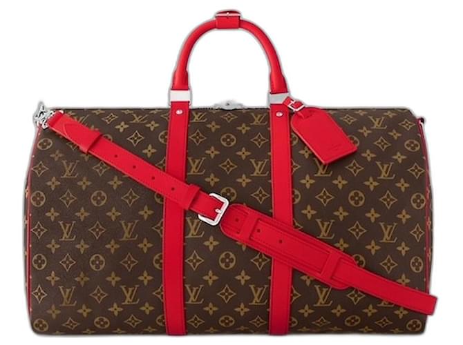 Louis Vuitton LV Keepall rosso arcobaleno Panno  ref.1210787