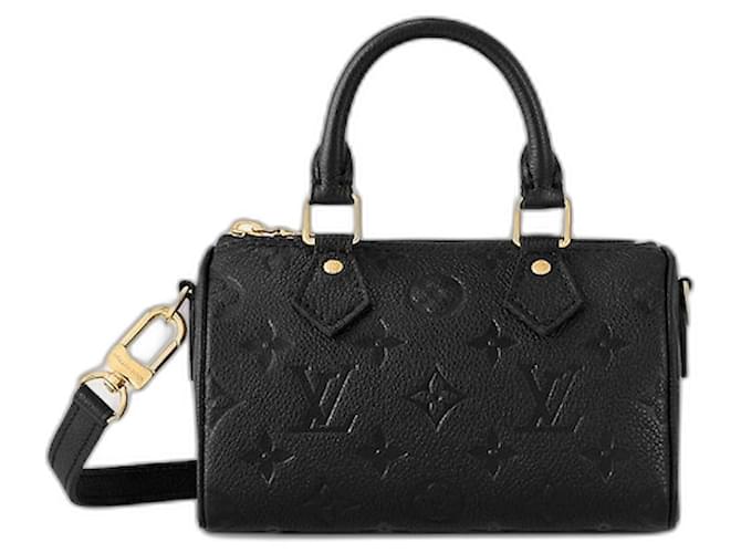 Louis Vuitton LV Speedy nano black leather  ref.1210794