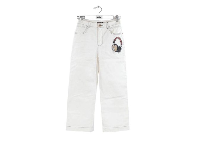 Louis Vuitton Gerade Jeans aus Baumwolle Weiß