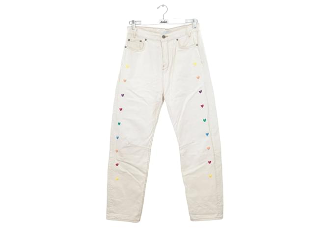 Autre Marque Straight cotton jeans Beige  ref.1210984