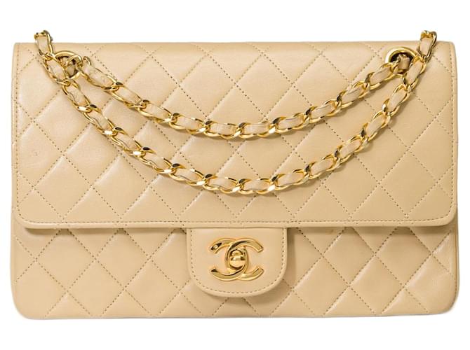 Sac Chanel Timeless/Classic in Beige Leather - 101729  ref.1210989
