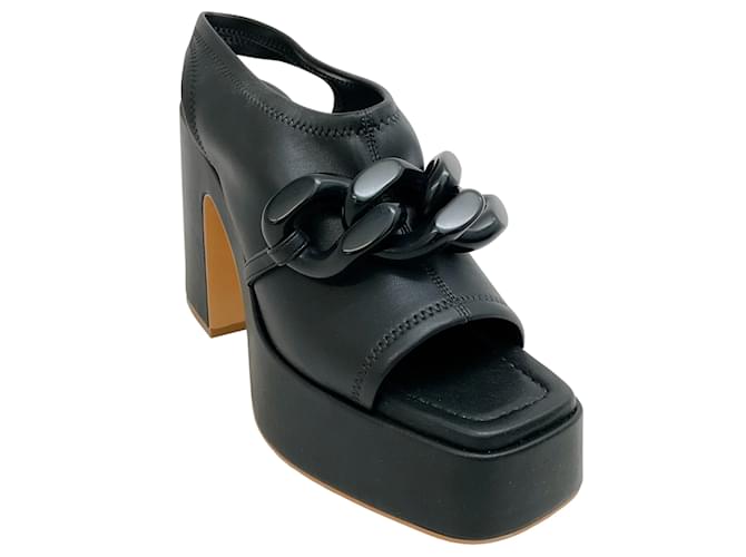 Autre Marque Stella McCartney Black Skyla Stretch Platform Sandals Plastic  ref.1211024