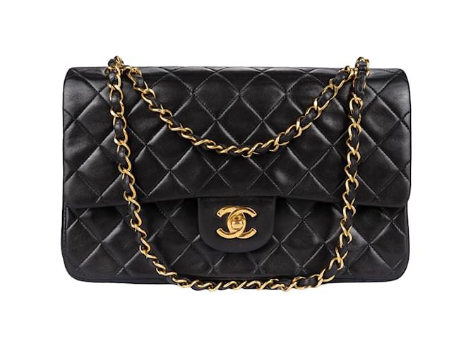 Chanel Quilted Lambskin 24K Gold Medium Brown Double Flap Bag Leather  ref.1211059