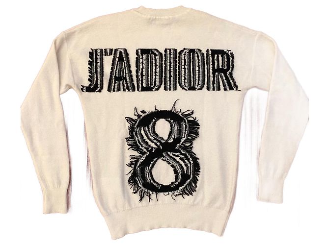 Dior J'adior 8 Kaschmir Pullover Schwarz Creme Roh 