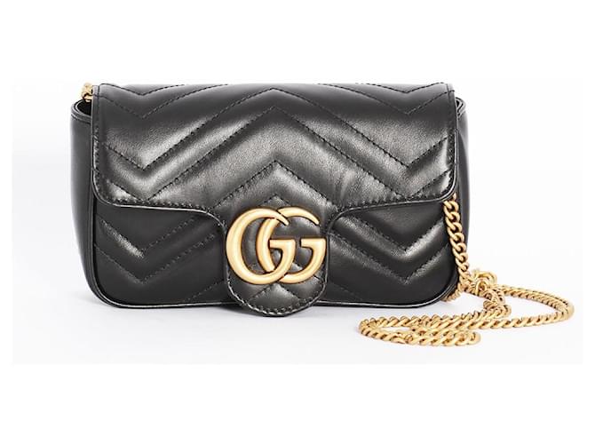 Gucci Marmont super mini handbag Black Fur  ref.1211152