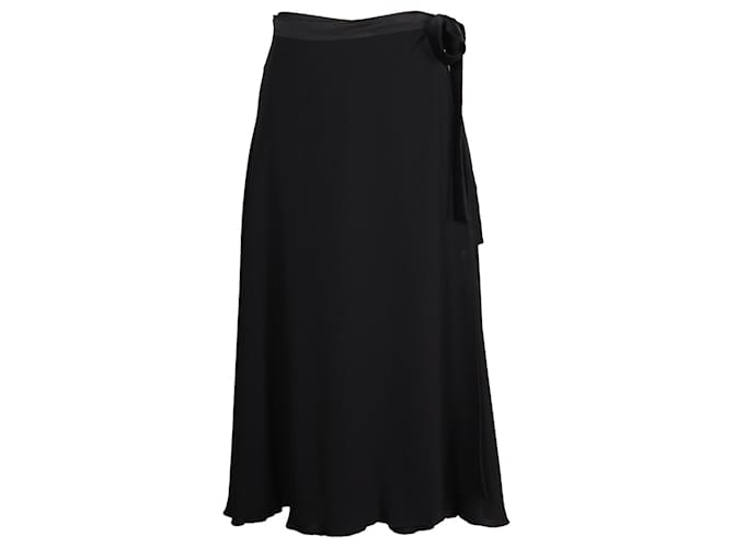Max Mara Wrap Midi Skirt in Black Triacetate Synthetic  ref.1211666