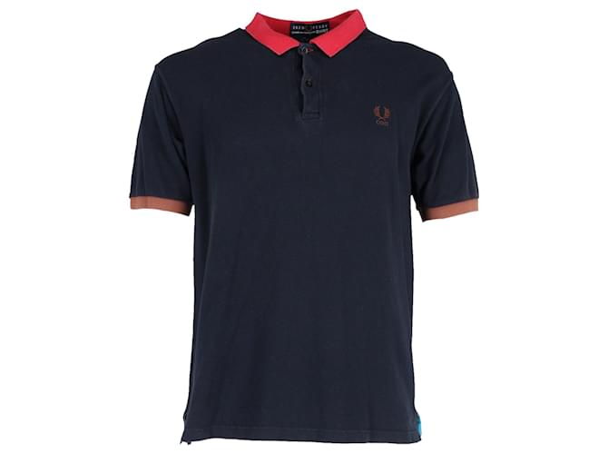 Comme Des Garcons x Fred Perry Polo Shirt in Navy Blue Cotton  ref.1211695